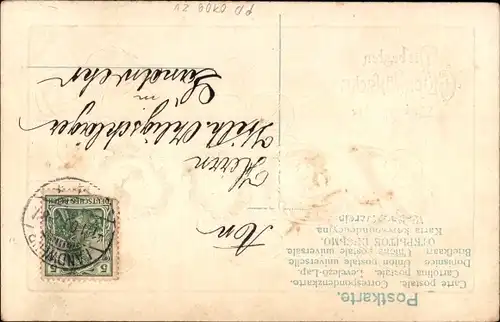 Präge Ak Glückwunsch Neujahr 1906, Glücksklee, Hufeisen