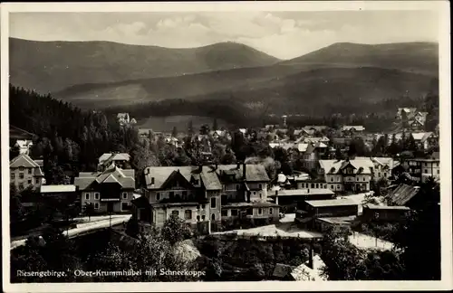 Ak Karpacz Ober Krummhübel Riesengebirge Schlesien, Ort mit Schneekoppe