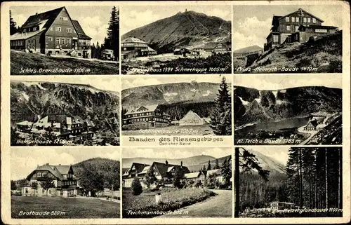 Ak Karpacz Krummhübel Riesengebirge Schlesien, Prinz Heinrich Baude, Brotbaude, Schlesierhaus