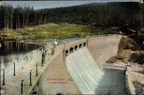 Ak Karpacz Krummhübel im Riesengebirge Schlesien, Lomnitz Talsperre