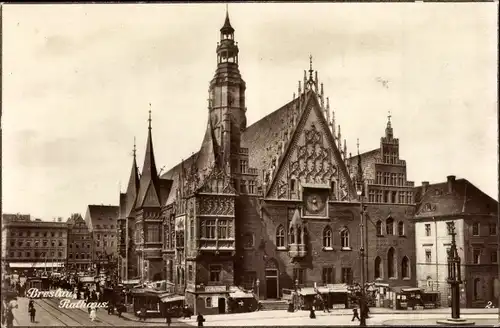 Ak Wrocław Breslau Schlesien, Rathaus