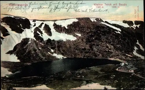 Ak Karpacz Krummhübel Riesengebirge Schlesien, Mały Staw, Kleiner Teich, Baude