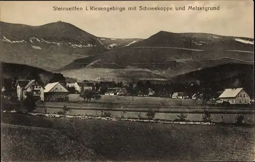 Ak Ściegny Steinseiffen Podgórzyn Giersdorf Riesengebirge Schlesien, Schneekoppe und Melzergrund