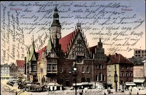 Ak Wrocław Breslau Schlesien, Rathaus