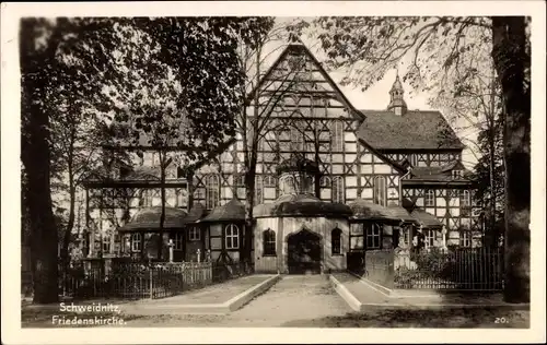Ak Świdnica Schweidnitz Schlesien, Friedenskirche, Fachwerkbau