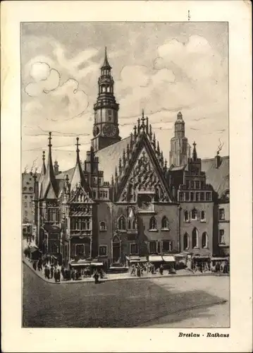 Ak Wrocław Breslau Schlesien, Rathaus