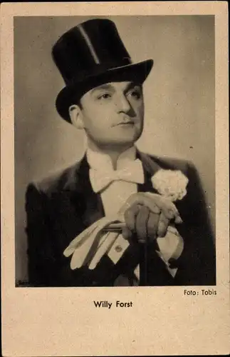 Ak Schauspieler Willy Forst, Portrait mit Zylinder