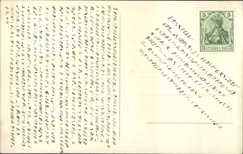 Ak Profilansicht einer Frau, Pinkes Kleid