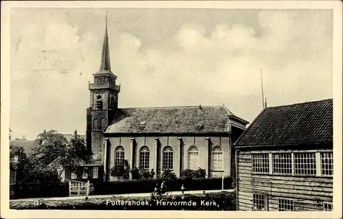 Ak Puttershoek Südholland, Hervormde Kerk