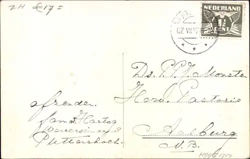 Ak Puttershoek Südholland, Hervormde Kerk