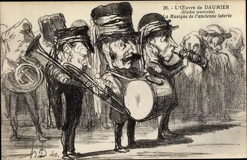Künstler Ak Daumier, H., La Musique de l'acienne loterie