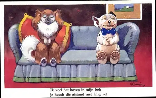 Künstler Ak Studdy, George E., Bonzo the Dog, Ik voel het boven in mijn bol