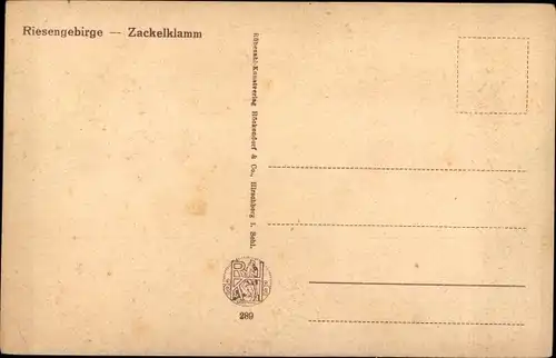 Ak Szklarska Poręba Schreiberhau Riesengebirge Schlesien, Zackelklamm