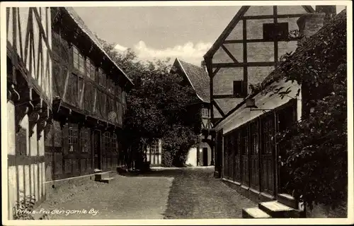 Ak Århus Aarhus Dänemark, Fradengamle By, Fachwerkhaus