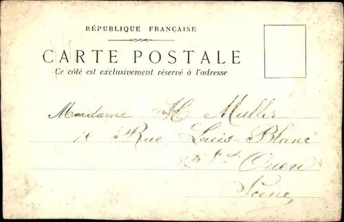 Handgemalt Ak Schwalbe mit Blumen im Schnabel, Veilchen