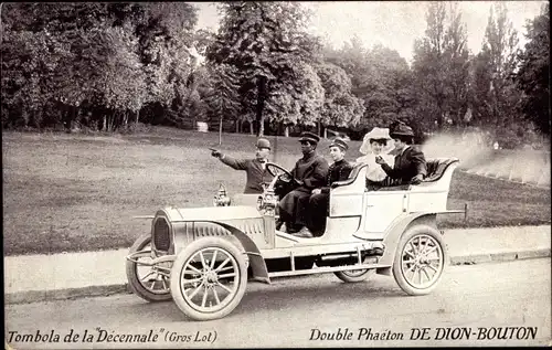 Ak Tombola de la Decennale, Double Phaeton de Dion Bouton, Auto, Chauffeur