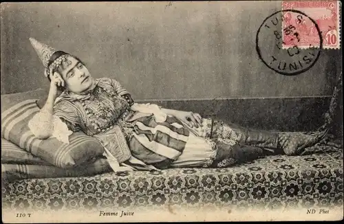 Judaika Ak Femme Juive, Jüdin in Tracht