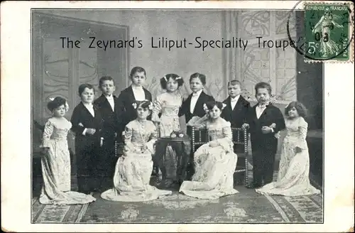 Ak The Zeynards Liliput Speciality Troupe, Liliputaner, Gruppenfoto