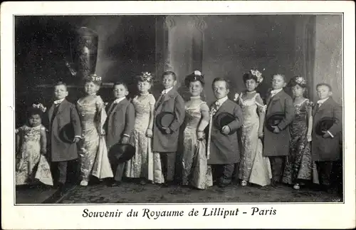 Ak Paris, Souvenir du Royaume de Liliput, Liliputaner