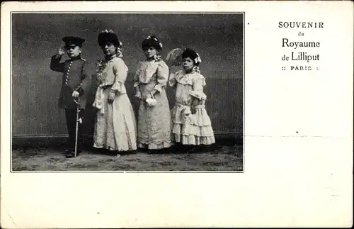 Ak Paris, Souvenir du Royaume de Liliput, Liliputaner