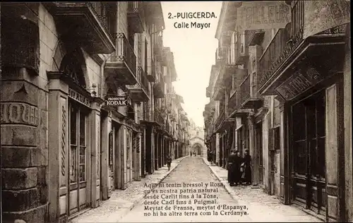 Ak Puigcerda Katalonien, Calle Mayor