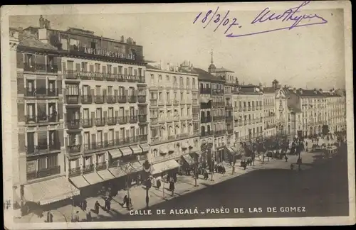 Ak Madrid Spanien, Calle de Alcala, Paseo de las de Gomez