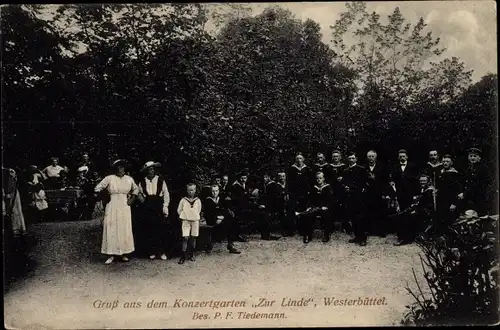 Ak Westerbüttel Brunsbüttel in Dithmarschen, Konzertgarten zur Linde