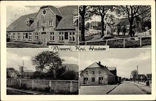 Ak Winnert in Nordfriesland, Andresens Gasthaus, Straßenpartie