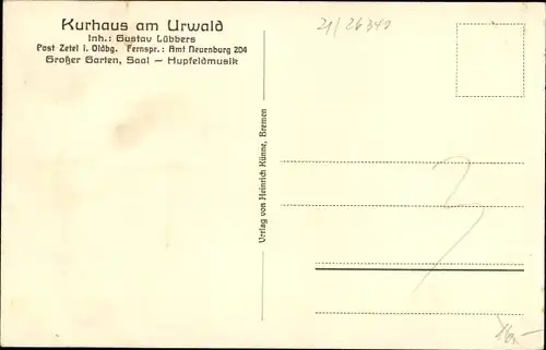 Ak Zetel in Oldenburg Friesland, Kurhaus am Urwald