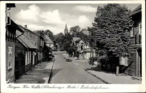 Ak Bergen in der Lüneburger Heide, Bahnhofstraße