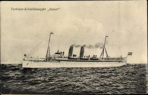 Ak Turbinen-Schnelldampfer Kaiser, Hapag