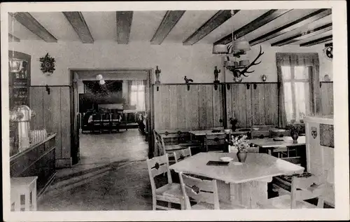 Ak Scheibenberg im Erzgebirge, Berggasthaus, Innenansicht