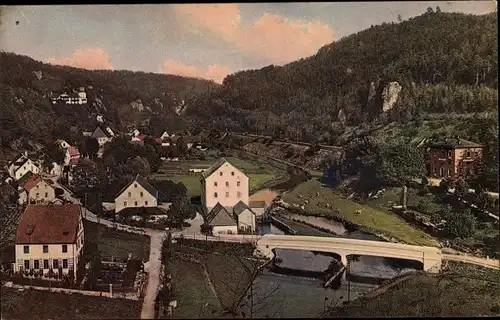 Ak Rupprechtstegen Hartenstein an der Pegnitz Mittelfranken, Gesamtansicht, Pegnitztal