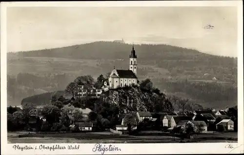 Ak Pleystein in der Oberpfalz Bayern, Ort mit Umgebung, Kirche
