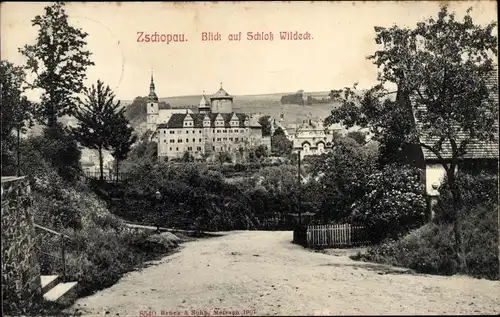 Ak Zschopau im Erzgebirge Sachsen, Schloss Wildeck