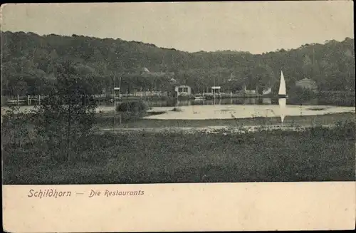 Ak Berlin Wilmersdorf Grunewald Schildhorn, Die Restaurants