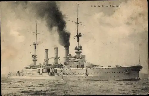 Ak Deutsches Kriegsschiff, SMS Prinz Adalbert, Großer Kreuzer