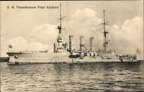 Ak Deutsches Kriegsschiff, SMS Prinz Adalbert, Großer Kreuzer