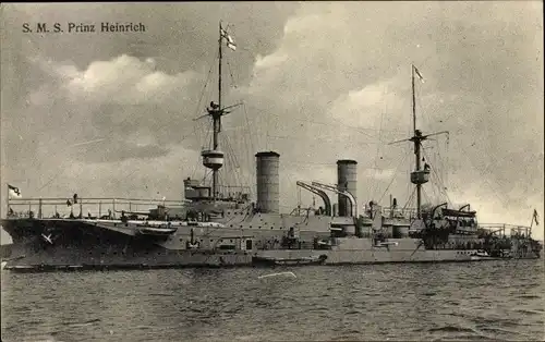 Ak Deutsches Kriegsschiff, SMS Prinz Heinrich, Großer Kreuzer