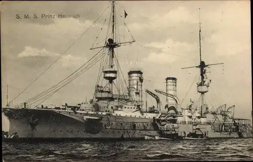 Ak Deutsches Kriegsschiff, SMS Prinz Heinrich, Großer Kreuzer