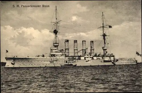 Ak Deutsches Kriegsschiff, SMS Roon, Panzerkreuzer