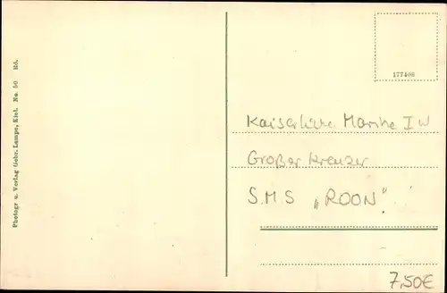 Ak Deutsches Kriegsschiff, SMS Roon, Panzerkreuzer