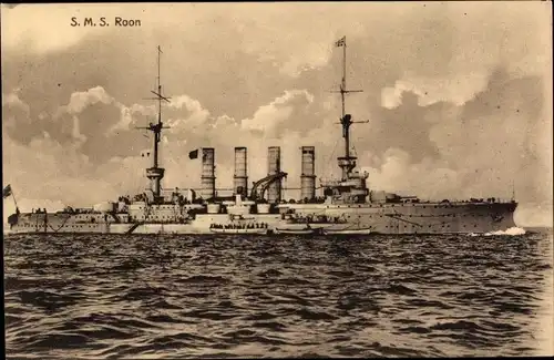 Ak Deutsches Kriegsschiff, SMS Roon, Panzerkreuzer