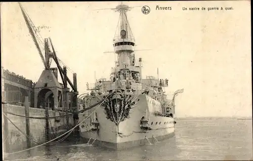 Ak Antwerpen Anvers Flandern, Deutsches Kriegsschiff, SMS Kaiser Karl der Große