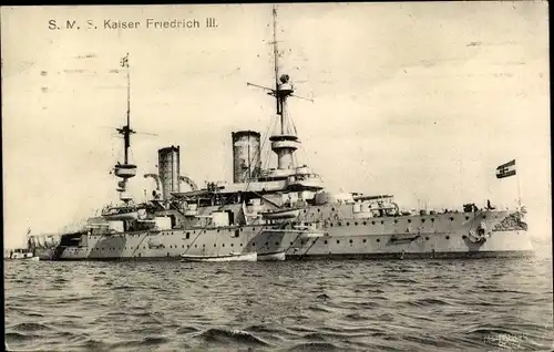 Ak Deutsches Kriegsschiff, SMS Kaiser Friedrich III, Linienschiff