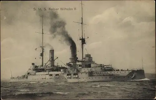 Ak Deutsches Kriegsschiff, SMS Kaiser Wilhelm II,  Linienschiff