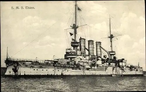 Ak Deutsches Kriegsschiff, SMS Elsass,  Linienschiff