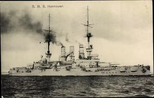 Ak Deutsches Kriegsschiff, SMS Hannover,  Linienschiff