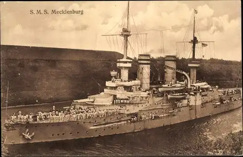 Ak Deutsches Kriegsschiff, SMS Mecklenburg, Linienschiff