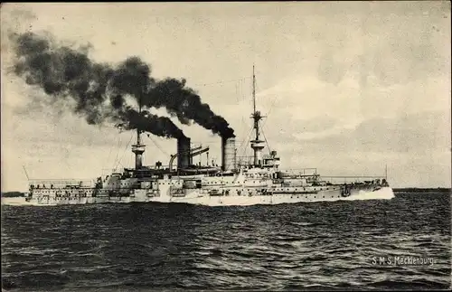 Ak Deutsches Kriegsschiff, SMS Mecklenburg, Linienschiff